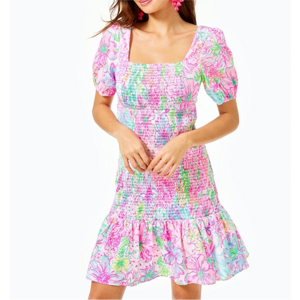 Lilly Pulitzer Evelina Smocked Floral Dress